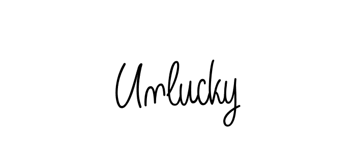 You should practise on your own different ways (Angelique-Rose-font-FFP) to write your name (Unlucky) in signature. don't let someone else do it for you. Unlucky signature style 5 images and pictures png