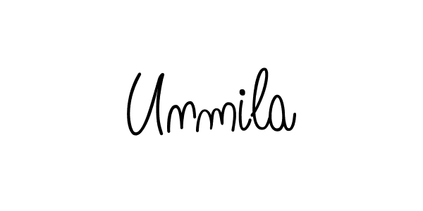 Unmila stylish signature style. Best Handwritten Sign (Angelique-Rose-font-FFP) for my name. Handwritten Signature Collection Ideas for my name Unmila. Unmila signature style 5 images and pictures png