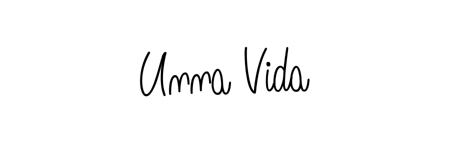 Create a beautiful signature design for name Unna Vida. With this signature (Angelique-Rose-font-FFP) fonts, you can make a handwritten signature for free. Unna Vida signature style 5 images and pictures png