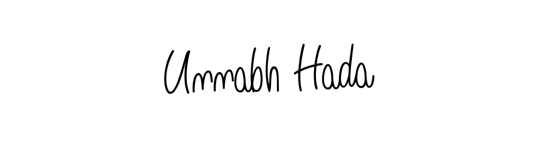 if you are searching for the best signature style for your name Unnabh Hada. so please give up your signature search. here we have designed multiple signature styles  using Angelique-Rose-font-FFP. Unnabh Hada signature style 5 images and pictures png