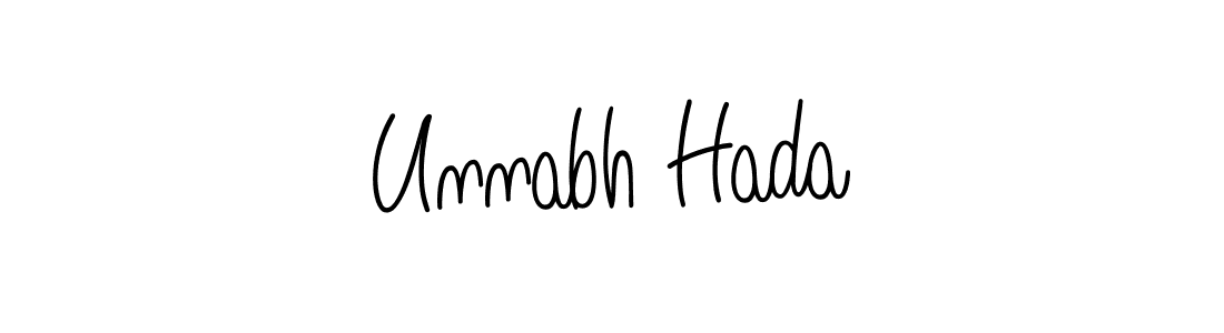 How to Draw Unnabh Hada signature style? Angelique-Rose-font-FFP is a latest design signature styles for name Unnabh Hada. Unnabh Hada signature style 5 images and pictures png