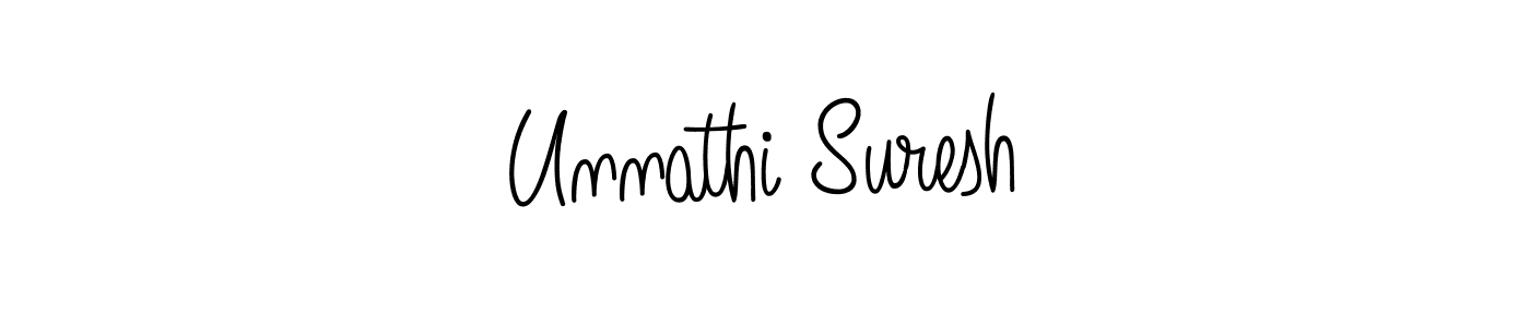 Use a signature maker to create a handwritten signature online. With this signature software, you can design (Angelique-Rose-font-FFP) your own signature for name Unnathi Suresh. Unnathi Suresh signature style 5 images and pictures png