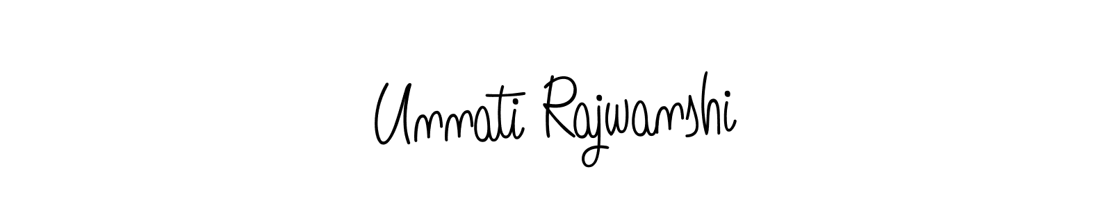 Design your own signature with our free online signature maker. With this signature software, you can create a handwritten (Angelique-Rose-font-FFP) signature for name Unnati Rajwanshi. Unnati Rajwanshi signature style 5 images and pictures png