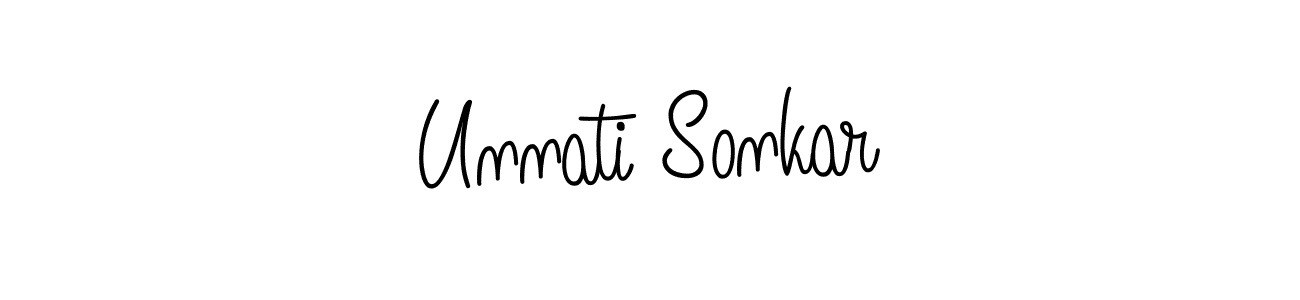 Unnati Sonkar stylish signature style. Best Handwritten Sign (Angelique-Rose-font-FFP) for my name. Handwritten Signature Collection Ideas for my name Unnati Sonkar. Unnati Sonkar signature style 5 images and pictures png