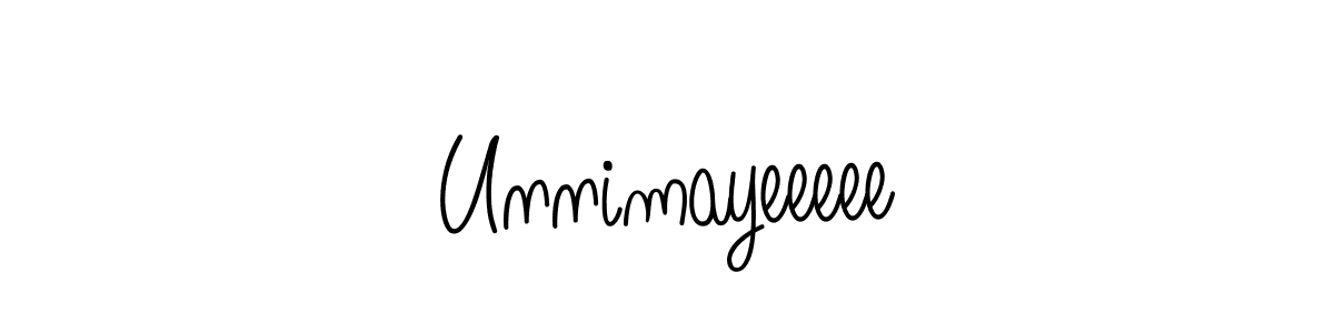 How to make Unnimayeeeee signature? Angelique-Rose-font-FFP is a professional autograph style. Create handwritten signature for Unnimayeeeee name. Unnimayeeeee signature style 5 images and pictures png