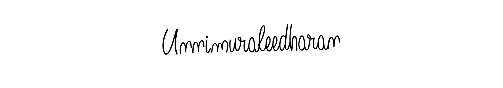 How to make Unnimuraleedharan name signature. Use Angelique-Rose-font-FFP style for creating short signs online. This is the latest handwritten sign. Unnimuraleedharan signature style 5 images and pictures png