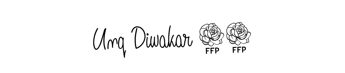 The best way (Angelique-Rose-font-FFP) to make a short signature is to pick only two or three words in your name. The name Unq Diwakar 03 include a total of six letters. For converting this name. Unq Diwakar 03 signature style 5 images and pictures png