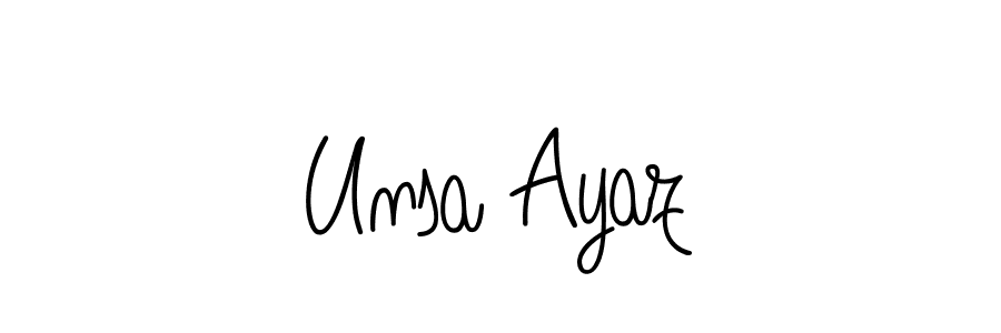 Once you've used our free online signature maker to create your best signature Angelique-Rose-font-FFP style, it's time to enjoy all of the benefits that Unsa Ayaz name signing documents. Unsa Ayaz signature style 5 images and pictures png