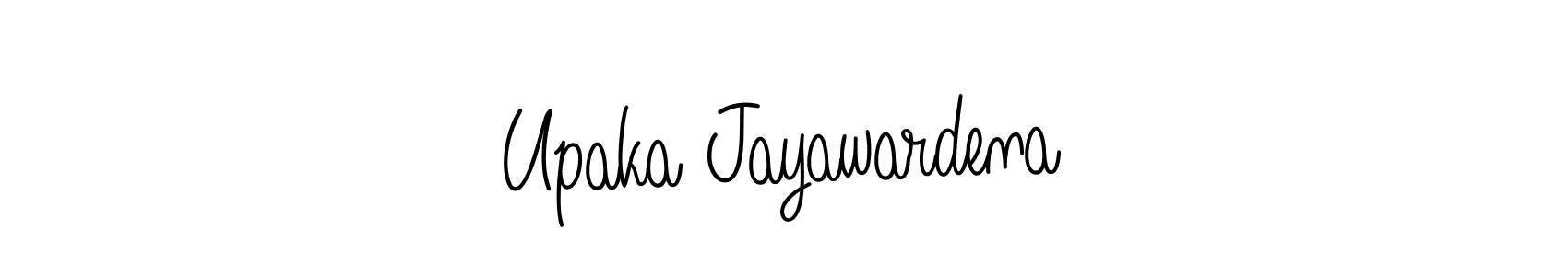 Make a beautiful signature design for name Upaka Jayawardena. With this signature (Angelique-Rose-font-FFP) style, you can create a handwritten signature for free. Upaka Jayawardena signature style 5 images and pictures png