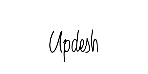 Use a signature maker to create a handwritten signature online. With this signature software, you can design (Angelique-Rose-font-FFP) your own signature for name Updesh. Updesh signature style 5 images and pictures png