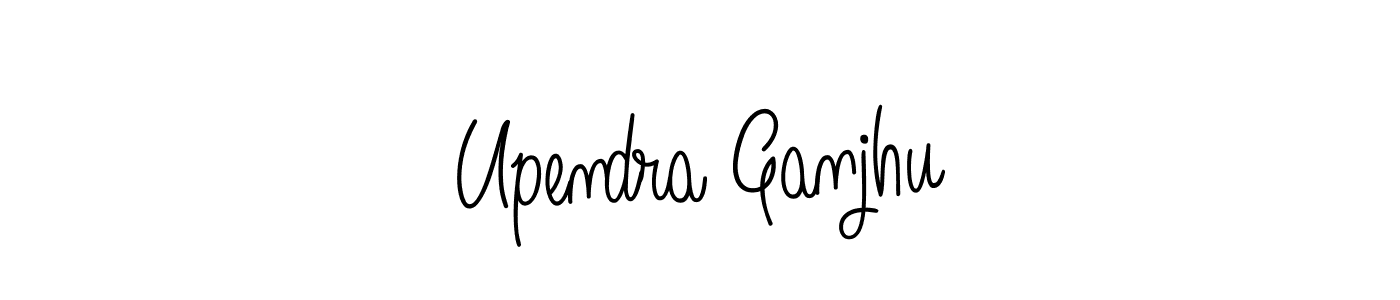 Upendra Ganjhu stylish signature style. Best Handwritten Sign (Angelique-Rose-font-FFP) for my name. Handwritten Signature Collection Ideas for my name Upendra Ganjhu. Upendra Ganjhu signature style 5 images and pictures png