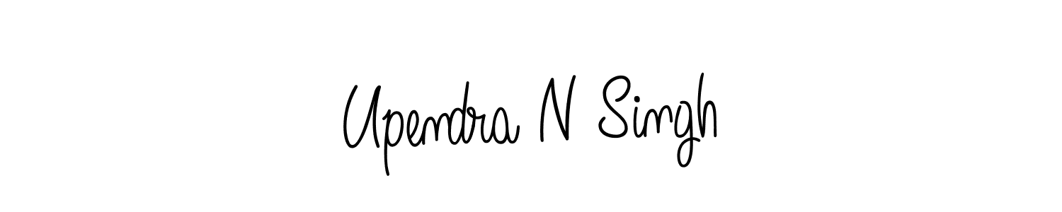 How to make Upendra N Singh name signature. Use Angelique-Rose-font-FFP style for creating short signs online. This is the latest handwritten sign. Upendra N Singh signature style 5 images and pictures png