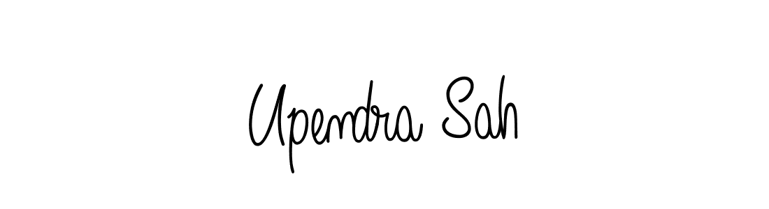 Make a beautiful signature design for name Upendra Sah. With this signature (Angelique-Rose-font-FFP) style, you can create a handwritten signature for free. Upendra Sah signature style 5 images and pictures png