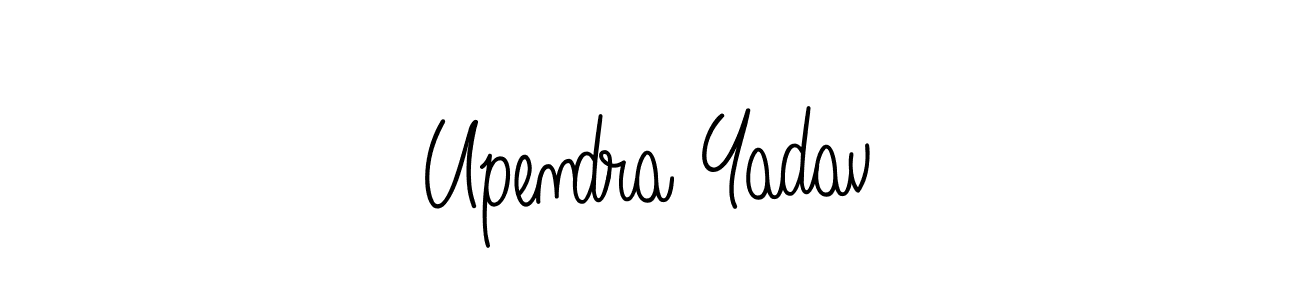 How to make Upendra Yadav name signature. Use Angelique-Rose-font-FFP style for creating short signs online. This is the latest handwritten sign. Upendra Yadav signature style 5 images and pictures png