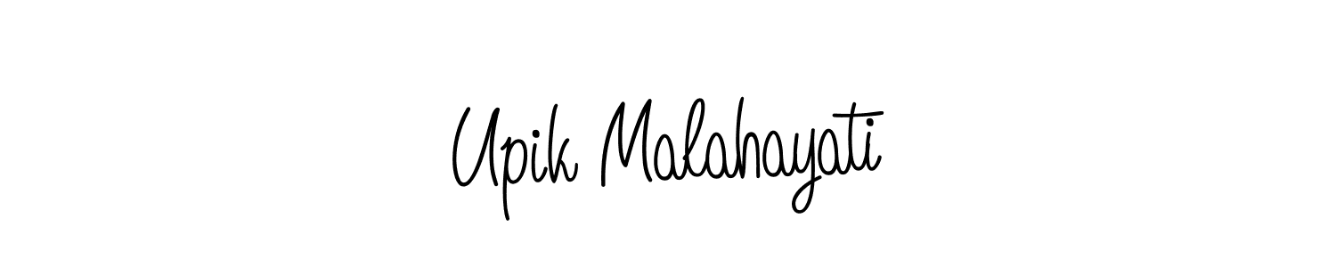 How to make Upik Malahayati name signature. Use Angelique-Rose-font-FFP style for creating short signs online. This is the latest handwritten sign. Upik Malahayati signature style 5 images and pictures png