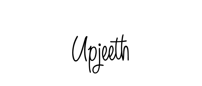 Make a beautiful signature design for name Upjeeth. With this signature (Angelique-Rose-font-FFP) style, you can create a handwritten signature for free. Upjeeth signature style 5 images and pictures png