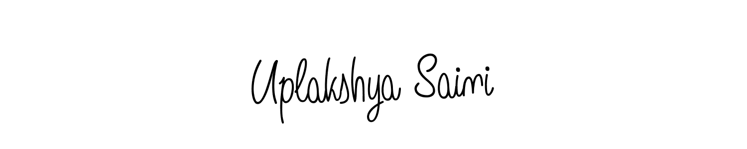 Use a signature maker to create a handwritten signature online. With this signature software, you can design (Angelique-Rose-font-FFP) your own signature for name Uplakshya Saini. Uplakshya Saini signature style 5 images and pictures png