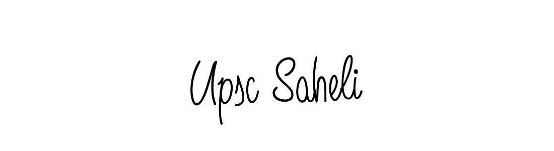 Design your own signature with our free online signature maker. With this signature software, you can create a handwritten (Angelique-Rose-font-FFP) signature for name Upsc Saheli. Upsc Saheli signature style 5 images and pictures png