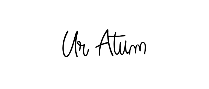 How to make Ur Atum name signature. Use Angelique-Rose-font-FFP style for creating short signs online. This is the latest handwritten sign. Ur Atum signature style 5 images and pictures png