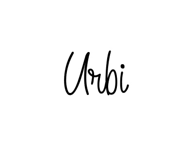 Make a beautiful signature design for name Urbi. With this signature (Angelique-Rose-font-FFP) style, you can create a handwritten signature for free. Urbi signature style 5 images and pictures png