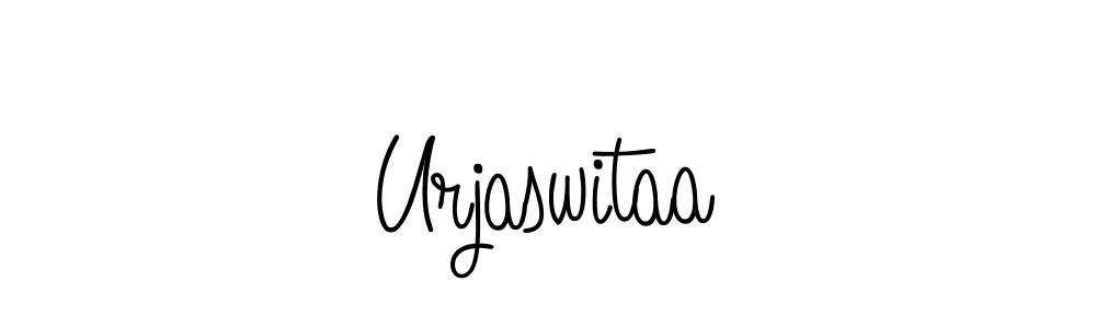 Use a signature maker to create a handwritten signature online. With this signature software, you can design (Angelique-Rose-font-FFP) your own signature for name Urjaswitaa. Urjaswitaa signature style 5 images and pictures png