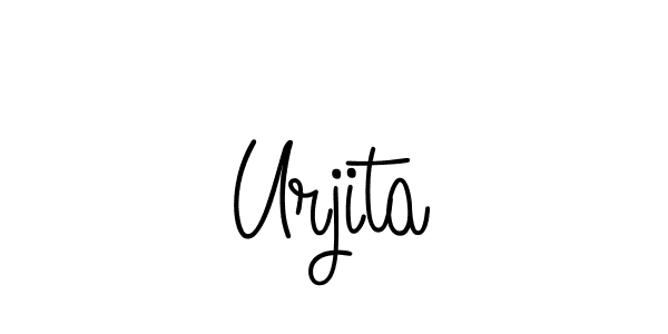 The best way (Angelique-Rose-font-FFP) to make a short signature is to pick only two or three words in your name. The name Urjita include a total of six letters. For converting this name. Urjita signature style 5 images and pictures png