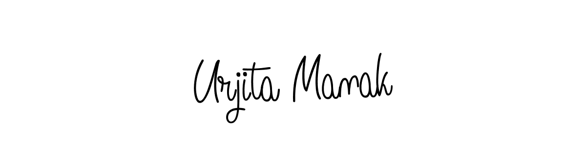 Use a signature maker to create a handwritten signature online. With this signature software, you can design (Angelique-Rose-font-FFP) your own signature for name Urjita Manak. Urjita Manak signature style 5 images and pictures png