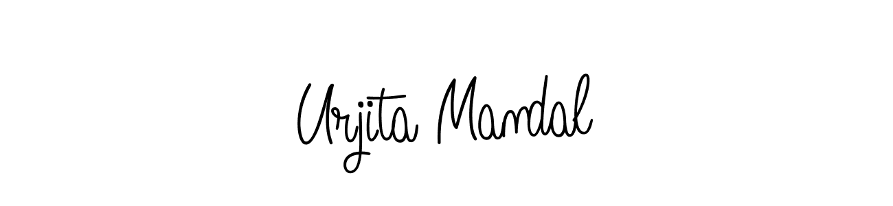 How to make Urjita Mandal name signature. Use Angelique-Rose-font-FFP style for creating short signs online. This is the latest handwritten sign. Urjita Mandal signature style 5 images and pictures png