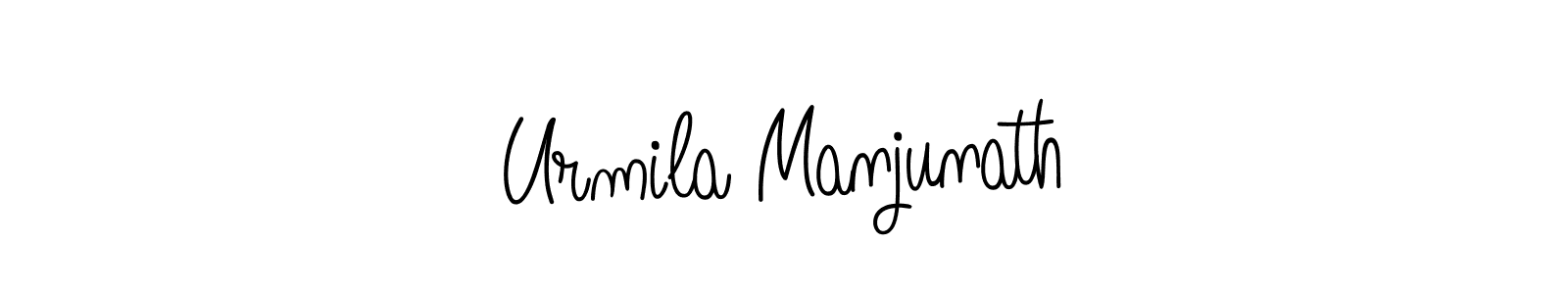 The best way (Angelique-Rose-font-FFP) to make a short signature is to pick only two or three words in your name. The name Urmila Manjunath include a total of six letters. For converting this name. Urmila Manjunath signature style 5 images and pictures png