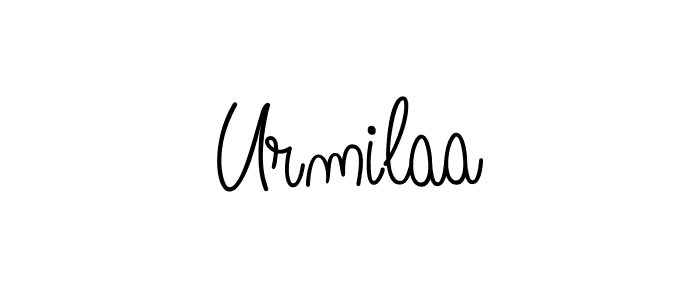 if you are searching for the best signature style for your name Urmilaa. so please give up your signature search. here we have designed multiple signature styles  using Angelique-Rose-font-FFP. Urmilaa signature style 5 images and pictures png