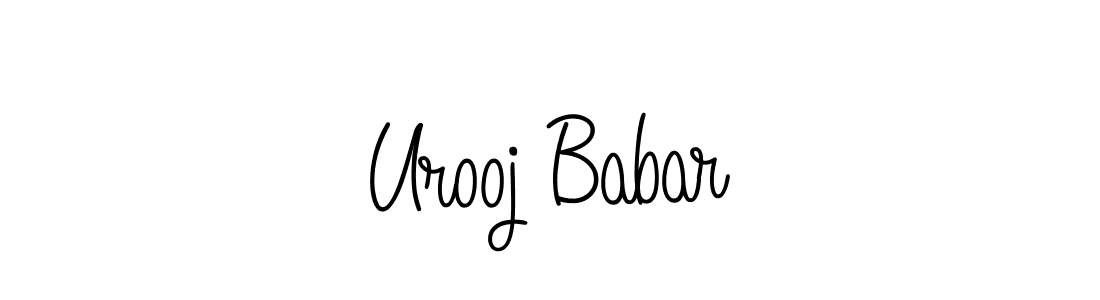 How to make Urooj Babar name signature. Use Angelique-Rose-font-FFP style for creating short signs online. This is the latest handwritten sign. Urooj Babar signature style 5 images and pictures png