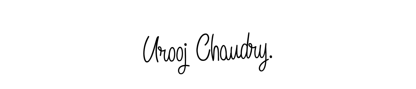 The best way (Angelique-Rose-font-FFP) to make a short signature is to pick only two or three words in your name. The name Urooj Chaudry. include a total of six letters. For converting this name. Urooj Chaudry. signature style 5 images and pictures png