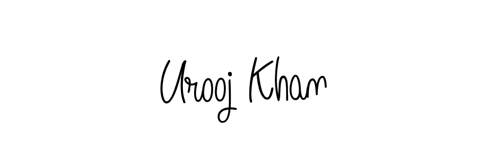 Use a signature maker to create a handwritten signature online. With this signature software, you can design (Angelique-Rose-font-FFP) your own signature for name Urooj Khan. Urooj Khan signature style 5 images and pictures png