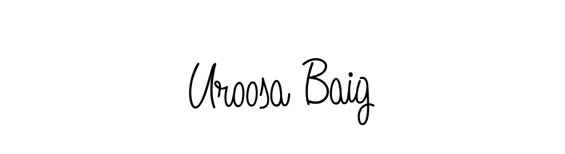 Create a beautiful signature design for name Uroosa Baig. With this signature (Angelique-Rose-font-FFP) fonts, you can make a handwritten signature for free. Uroosa Baig signature style 5 images and pictures png