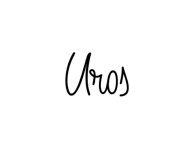 Uros stylish signature style. Best Handwritten Sign (Angelique-Rose-font-FFP) for my name. Handwritten Signature Collection Ideas for my name Uros. Uros signature style 5 images and pictures png