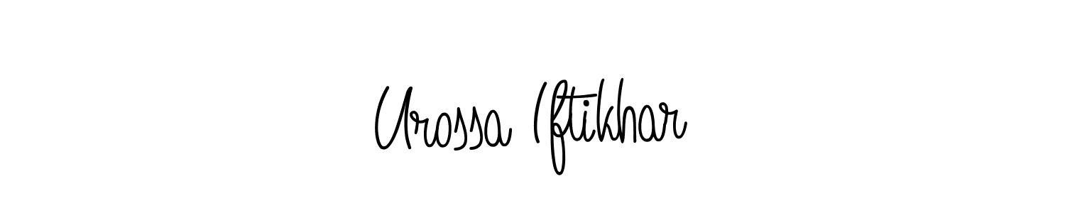 Make a beautiful signature design for name Urossa Iftikhar. With this signature (Angelique-Rose-font-FFP) style, you can create a handwritten signature for free. Urossa Iftikhar signature style 5 images and pictures png