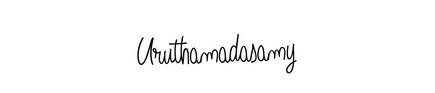 The best way (Angelique-Rose-font-FFP) to make a short signature is to pick only two or three words in your name. The name Uruthamadasamy include a total of six letters. For converting this name. Uruthamadasamy signature style 5 images and pictures png