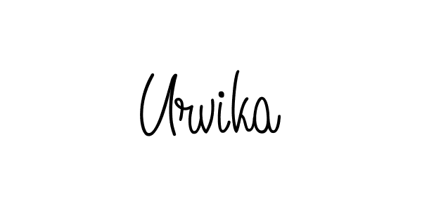 The best way (Angelique-Rose-font-FFP) to make a short signature is to pick only two or three words in your name. The name Urvika include a total of six letters. For converting this name. Urvika signature style 5 images and pictures png