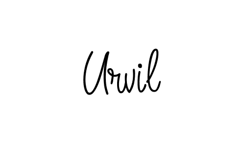 Use a signature maker to create a handwritten signature online. With this signature software, you can design (Angelique-Rose-font-FFP) your own signature for name Urvil. Urvil signature style 5 images and pictures png