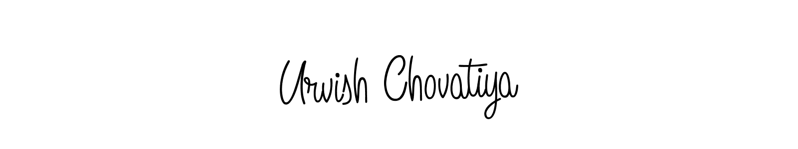 Make a beautiful signature design for name Urvish Chovatiya. With this signature (Angelique-Rose-font-FFP) style, you can create a handwritten signature for free. Urvish Chovatiya signature style 5 images and pictures png