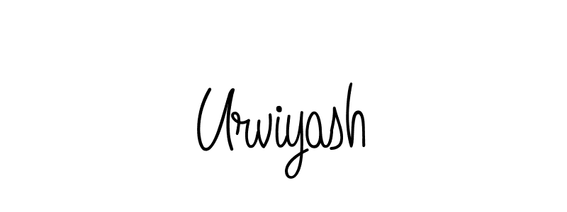 The best way (Angelique-Rose-font-FFP) to make a short signature is to pick only two or three words in your name. The name Urviyash include a total of six letters. For converting this name. Urviyash signature style 5 images and pictures png