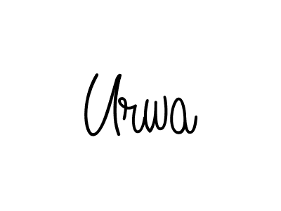 Urwa stylish signature style. Best Handwritten Sign (Angelique-Rose-font-FFP) for my name. Handwritten Signature Collection Ideas for my name Urwa. Urwa signature style 5 images and pictures png