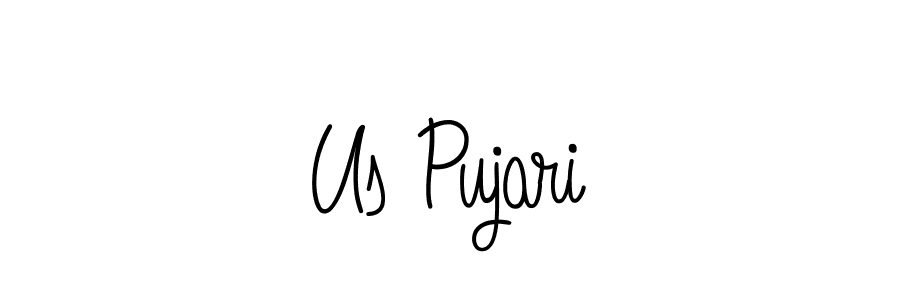 Use a signature maker to create a handwritten signature online. With this signature software, you can design (Angelique-Rose-font-FFP) your own signature for name Us Pujari. Us Pujari signature style 5 images and pictures png