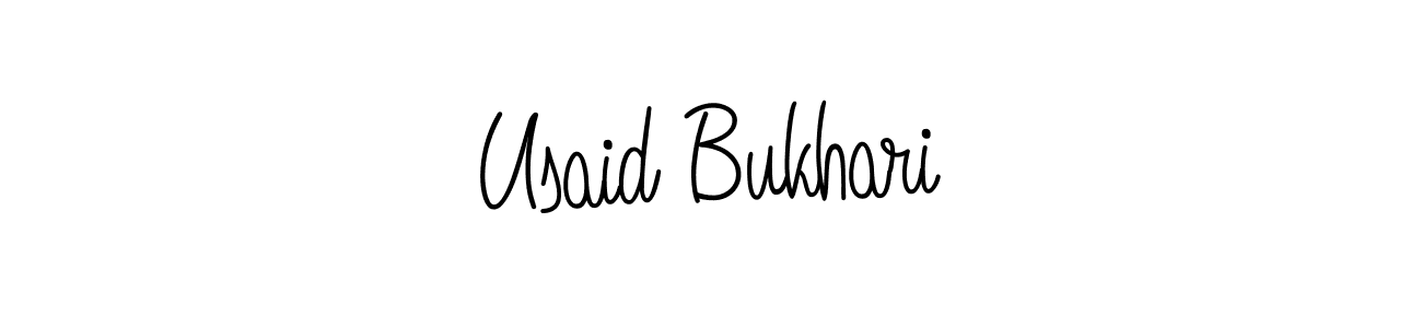 Make a beautiful signature design for name Usaid Bukhari. With this signature (Angelique-Rose-font-FFP) style, you can create a handwritten signature for free. Usaid Bukhari signature style 5 images and pictures png