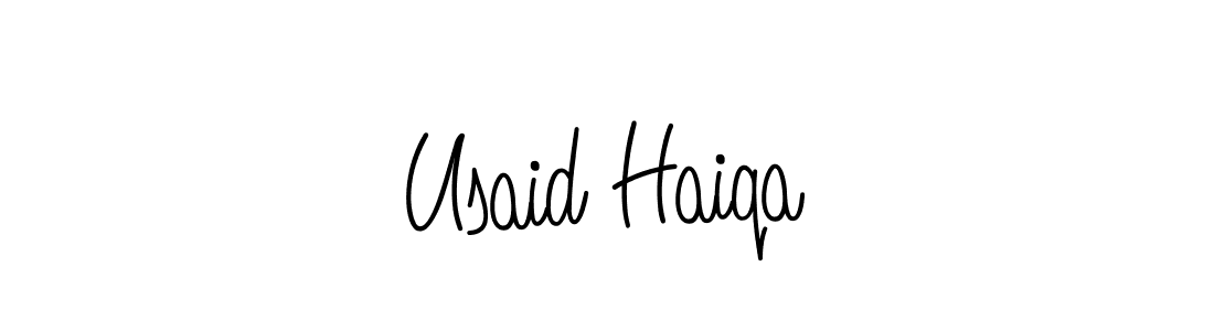 Design your own signature with our free online signature maker. With this signature software, you can create a handwritten (Angelique-Rose-font-FFP) signature for name Usaid Haiqa. Usaid Haiqa signature style 5 images and pictures png
