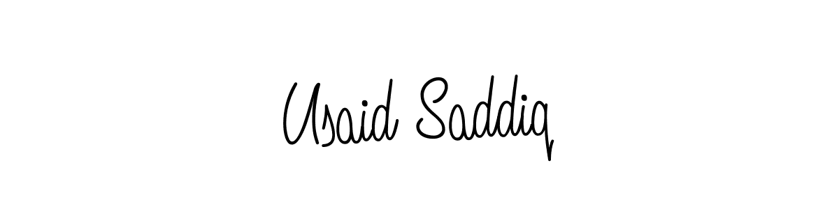 Design your own signature with our free online signature maker. With this signature software, you can create a handwritten (Angelique-Rose-font-FFP) signature for name Usaid Saddiq. Usaid Saddiq signature style 5 images and pictures png