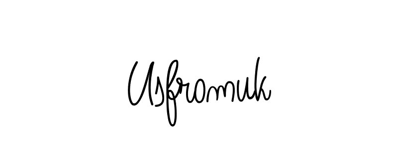 Make a beautiful signature design for name Usfromuk. With this signature (Angelique-Rose-font-FFP) style, you can create a handwritten signature for free. Usfromuk signature style 5 images and pictures png