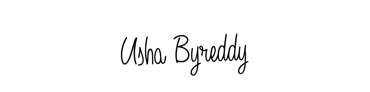 How to make Usha Byreddy name signature. Use Angelique-Rose-font-FFP style for creating short signs online. This is the latest handwritten sign. Usha Byreddy signature style 5 images and pictures png