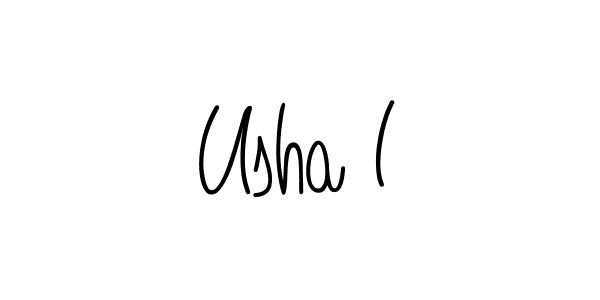 Design your own signature with our free online signature maker. With this signature software, you can create a handwritten (Angelique-Rose-font-FFP) signature for name Usha I. Usha I signature style 5 images and pictures png