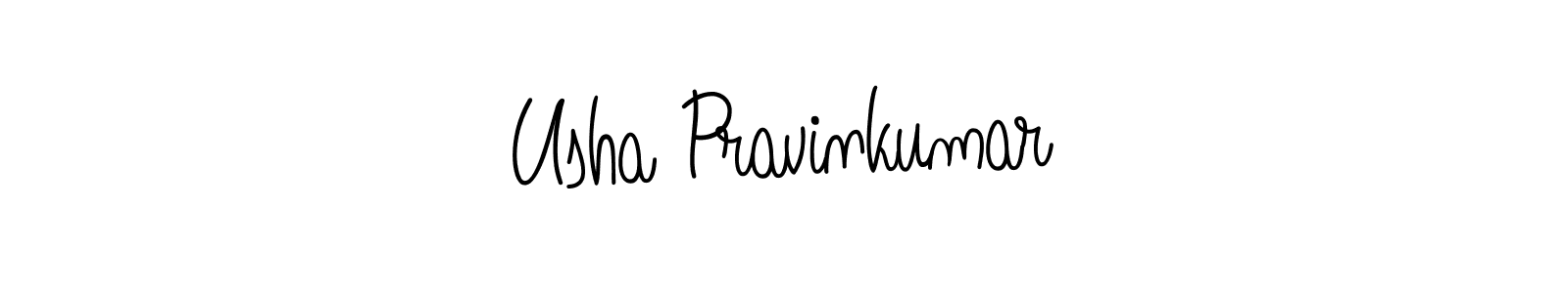 Usha Pravinkumar stylish signature style. Best Handwritten Sign (Angelique-Rose-font-FFP) for my name. Handwritten Signature Collection Ideas for my name Usha Pravinkumar. Usha Pravinkumar signature style 5 images and pictures png